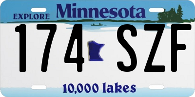 MN license plate 174SZF