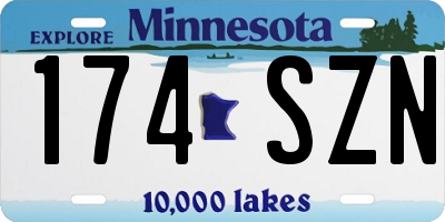 MN license plate 174SZN