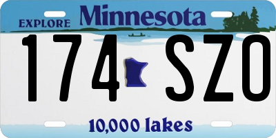 MN license plate 174SZO