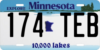 MN license plate 174TEB