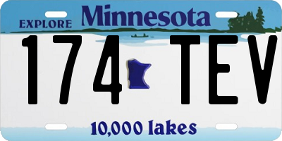 MN license plate 174TEV