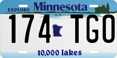 MN license plate 174TGO