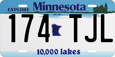 MN license plate 174TJL