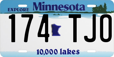 MN license plate 174TJO