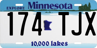 MN license plate 174TJX