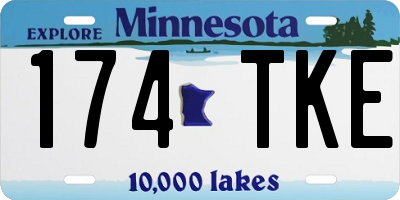 MN license plate 174TKE