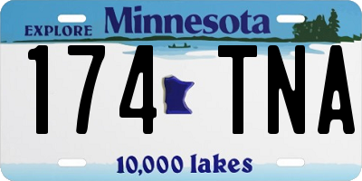 MN license plate 174TNA