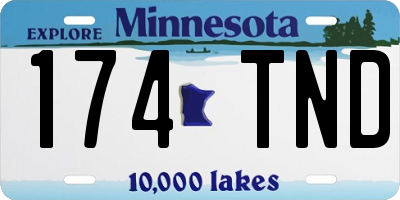 MN license plate 174TND