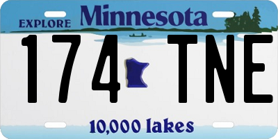 MN license plate 174TNE