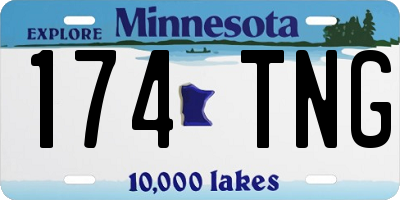 MN license plate 174TNG