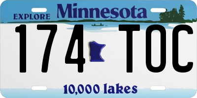 MN license plate 174TOC