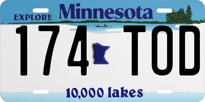 MN license plate 174TOD