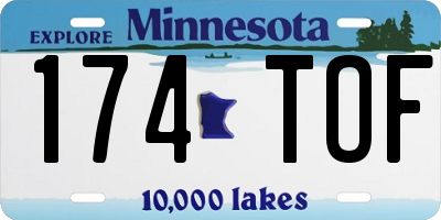 MN license plate 174TOF