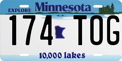 MN license plate 174TOG