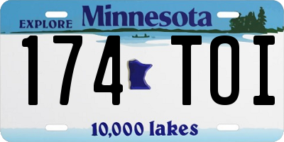 MN license plate 174TOI