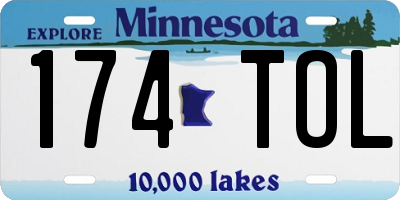 MN license plate 174TOL