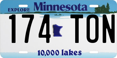 MN license plate 174TON
