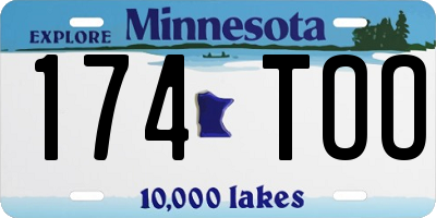 MN license plate 174TOO