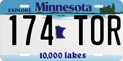 MN license plate 174TOR