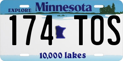 MN license plate 174TOS