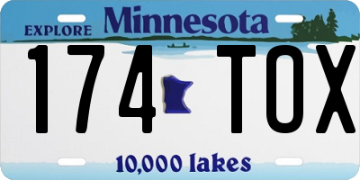 MN license plate 174TOX