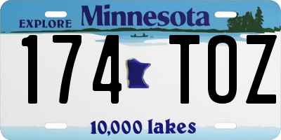 MN license plate 174TOZ