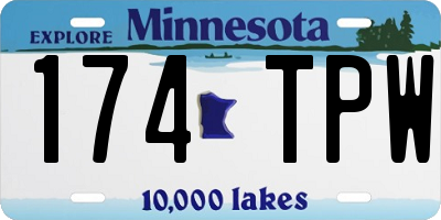 MN license plate 174TPW