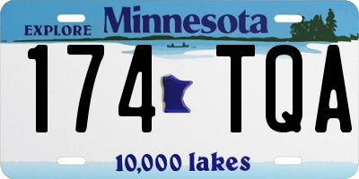 MN license plate 174TQA