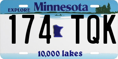 MN license plate 174TQK