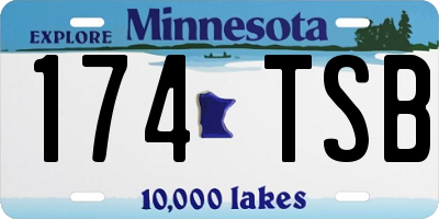 MN license plate 174TSB