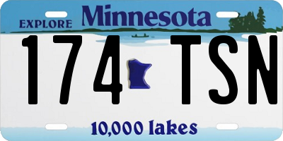 MN license plate 174TSN