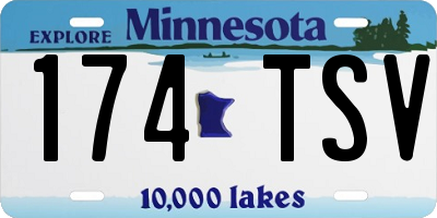 MN license plate 174TSV
