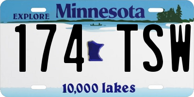 MN license plate 174TSW