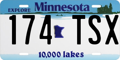 MN license plate 174TSX