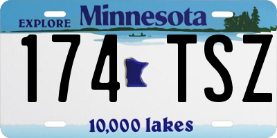 MN license plate 174TSZ