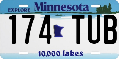 MN license plate 174TUB