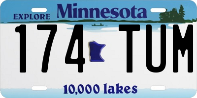 MN license plate 174TUM