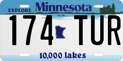 MN license plate 174TUR