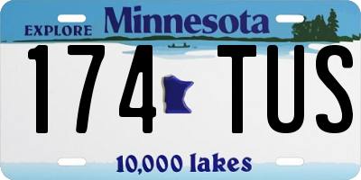 MN license plate 174TUS