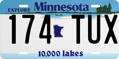 MN license plate 174TUX