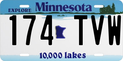 MN license plate 174TVW