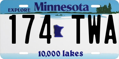 MN license plate 174TWA
