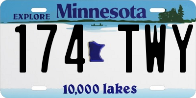 MN license plate 174TWY