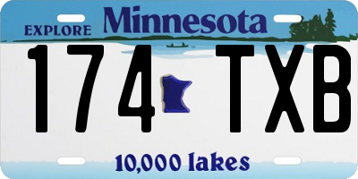 MN license plate 174TXB
