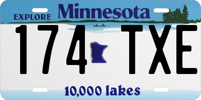 MN license plate 174TXE
