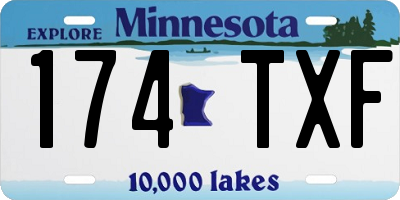 MN license plate 174TXF