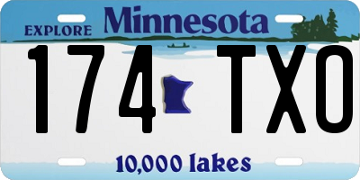 MN license plate 174TXO