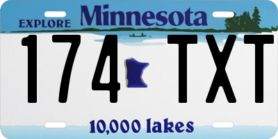 MN license plate 174TXT