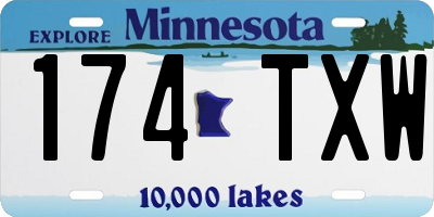 MN license plate 174TXW