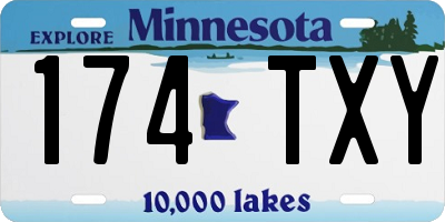 MN license plate 174TXY